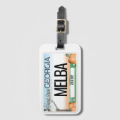 ジョージアのナンバープレートのカスタマイズ可能な荷物 ラゲッジタグ (正面縦)