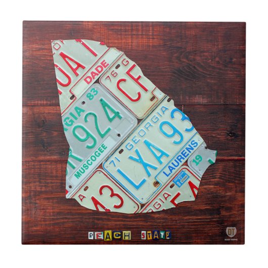 ジョージアのナンバープレートの地図のセラミックタイル タイル (正面)