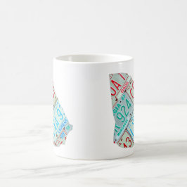 ジョージアのナンバープレートの地図のマグ コーヒーマグカップ