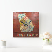 ジョージアのナンバープレートの地図の時計 スクエア壁時計 (ホーム)