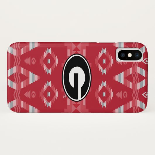 ジョージアのブルドッグのロゴ|の種族パターン Case-Mate iPhoneケース (裏面(横))