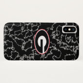 ジョージアのブルドッグのロゴ|の黒い大理石 Case-Mate iPhoneケース (裏面(横))