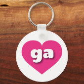 ジョージアのホットピンクハート – 私はgaが大好き キーホルダー (正面)