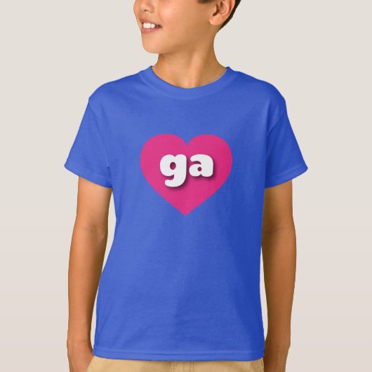 ジョージアのホットピンクハート – 私はgaが大好き tシャツ (正面)