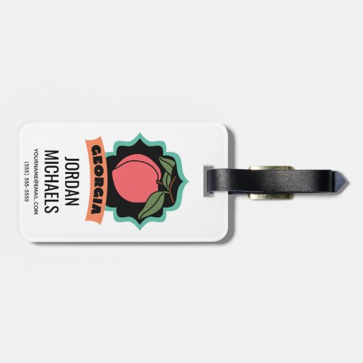 ジョージアのモモのロゴ ラゲッジタグ (裏面横)