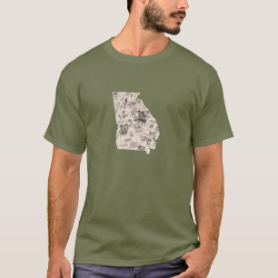 ジョージアのヴィンテージの写真の地図 Tシャツ