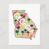 ジョージアの図解入りの、写真付きの地図 ポストカード (正面)