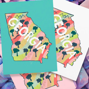 ジョージアの図解入りの、写真付きの地図 ポストカード