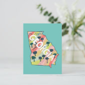 ジョージアの図解入りの、写真付きの地図 ポストカード (スタンド正面)