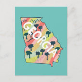 ジョージアの図解入りの、写真付きの地図 ポストカード (正面)