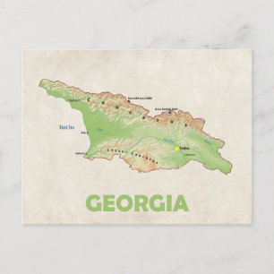 ジョージアの国の地図postscard ポストカード