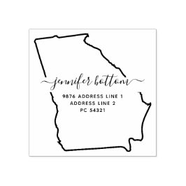 ジョージアの地図ファミリー差出人住所 ラバースタンプ