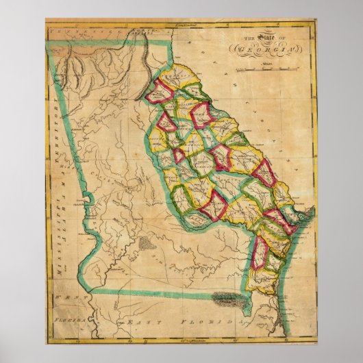 ジョージアの地図 ポスター (正面)