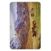 ジョージアの山の馬の風景 マグネット (縦)