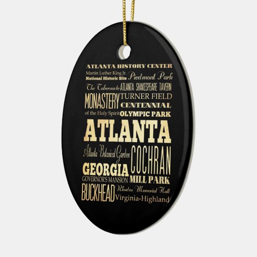 ジョージアの州のタイポグラフィの芸術のアトランタ都市 セラミックオーナメント (左)