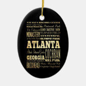 ジョージアの州のタイポグラフィの芸術のアトランタ都市 セラミックオーナメント (正面)