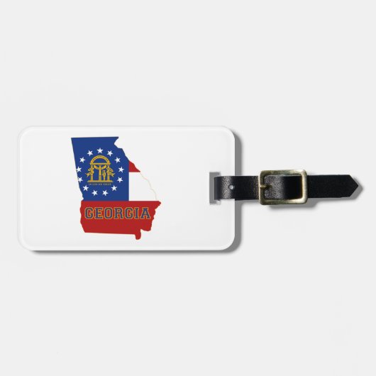 ジョージアの州の旗および地図 ラゲッジタグ (正面横)