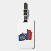 ジョージアの州の旗および地図 ラゲッジタグ (正面縦)