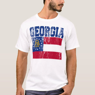 ジョージアの州の旗のTシャツ(動揺してな) Tシャツ