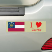ジョージアの州の旗 バンパーステッカー (車上)