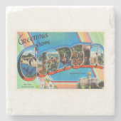 ジョージアの州GAの古いヴィンテージ旅行記念品 ストーンコースター (正面)