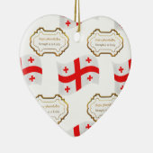 ジョージアの旗そしてモットー セラミックオーナメント (右)