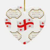 ジョージアの旗そしてモットー セラミックオーナメント (裏面)