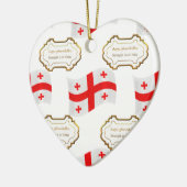 ジョージアの旗そしてモットー セラミックオーナメント (左)