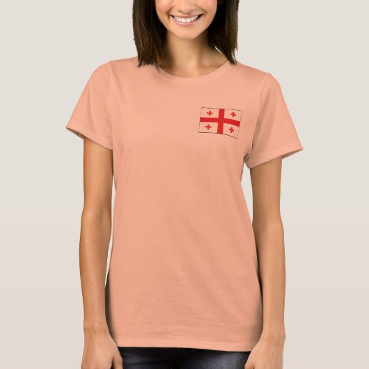 ジョージアの旗と地図のTシャツ Tシャツ (正面)