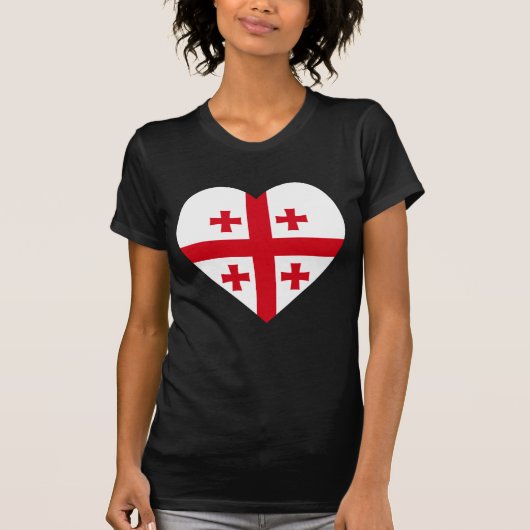 ジョージアの旗のハート Tシャツ (正面)