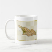 ジョージアの旗 + 地図のマグ コーヒーマグカップ (左)