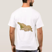 ジョージアの旗+地図+テキストTシャツ Tシャツ (裏面)