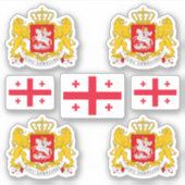 ジョージアの紋章と国旗のシール シール (正面)