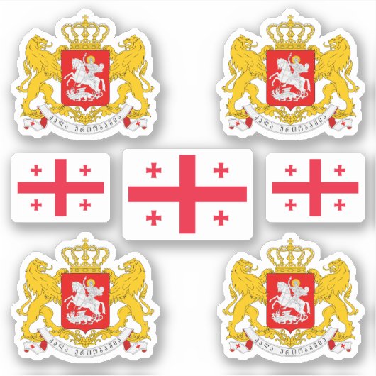 ジョージアの紋章と国旗のシール シール (正面)