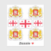 ジョージアの紋章と国旗のシール シール (シート)