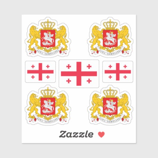 ジョージアの紋章と国旗のシール シール (シート)