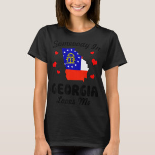 ジョージアの誰かが私を愛していおもしろいる Tシャツ