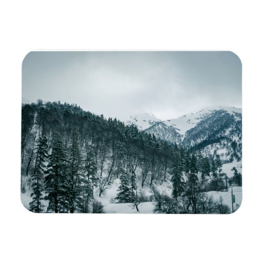 ジョージアの雪山 マグネット (横)