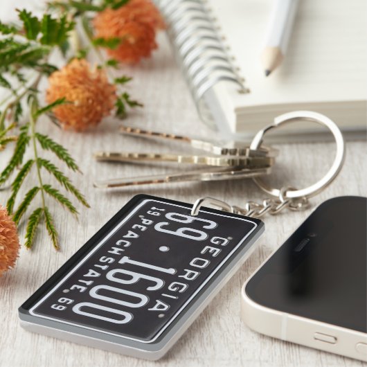 ジョージアの1969年のヴィンテージのナンバープレートKeychain C2 キーホルダー (正面右)