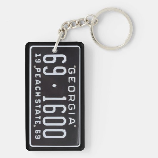 ジョージアの1969年のヴィンテージのナンバープレートKeychain C2 キーホルダー (裏面)