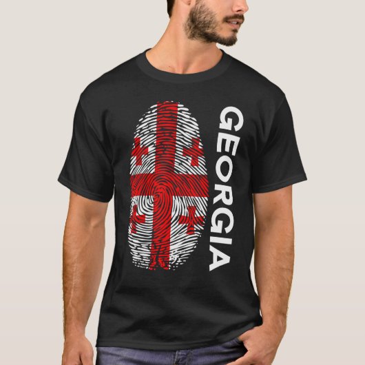 ジョージアのDna指紋フラグ Tシャツ (正面)