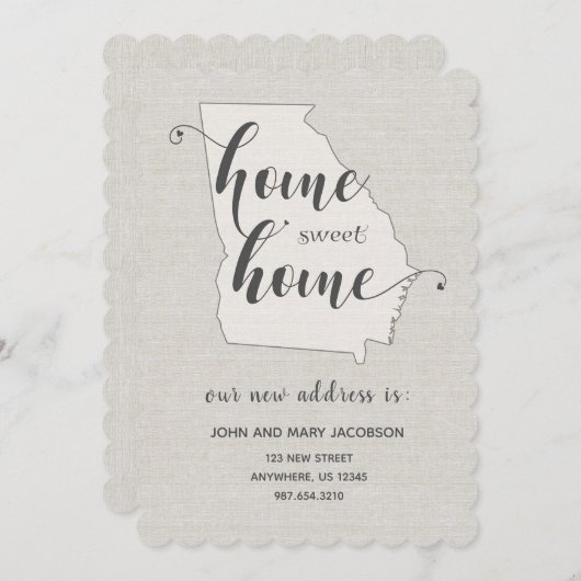 ジョージアへの引越ニューアドレスホームスイートホーム 招待状 (正面/裏面)