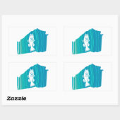 ジョージアウェーブ魚釣り 長方形シール (シート)