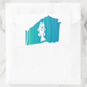 ジョージアウェーブ魚釣り 長方形シール (バッグ)