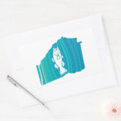 ジョージアウェーブ魚釣り 長方形シール (封筒)