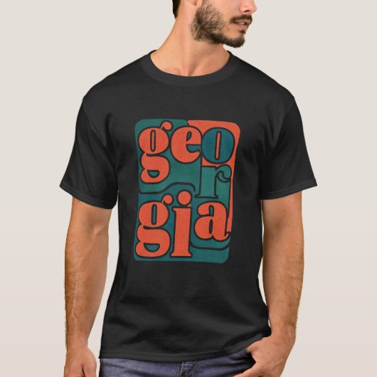 ジョージアカラフルタイポグラフィ Tシャツ (正面)