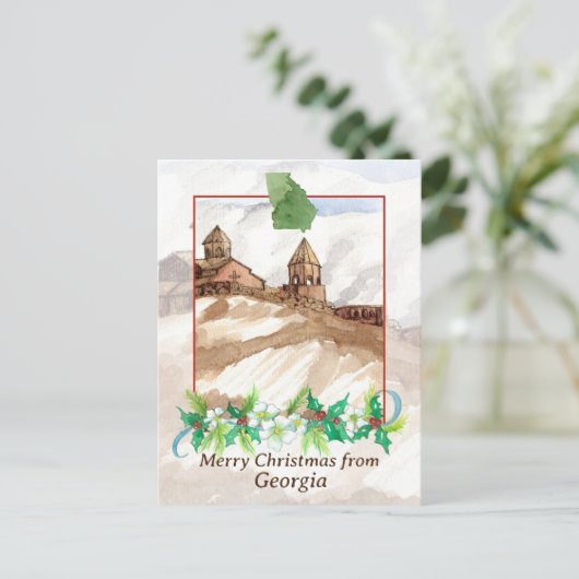 ジョージアトリニティ教会のメリークリスマス シーズンポストカード (スタンド正面)