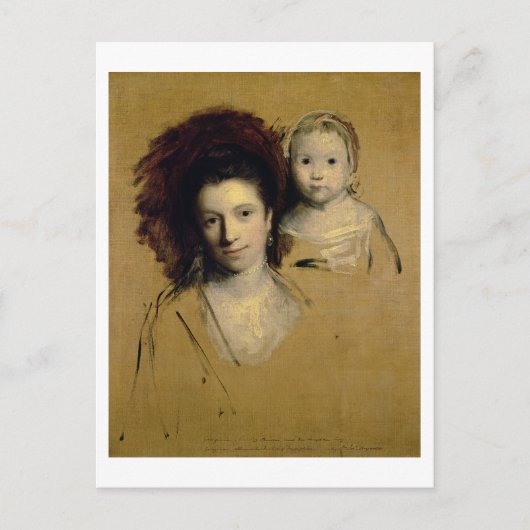 ジョージアナ、スペンサー伯爵夫人、娘レディ ポストカード (正面)