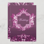 ジョージアナ（プラム）ウェディング 招待状 (正面/裏面)