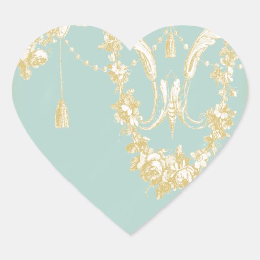 ジョージアナ（マリーアントワネットブルー）封筒用シール ハートシール (正面)